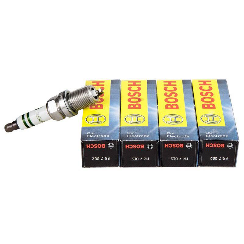 4pieces-set-bosch-car-spark-plug-for-volkswagen-bora-polo-golf-caddy-nickel-yttrium-alloy-fr7de2.jpg خرید و قیمت شمع بوش سوپر پلاس پایه کوتاه خط سبز - Image 1