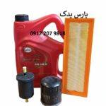 روغن موتور بهران سوپر پیشتاز 20w50بهمراه فیلتر روغن-هوا-بنزین پژو405 وسمند و پارس XU7