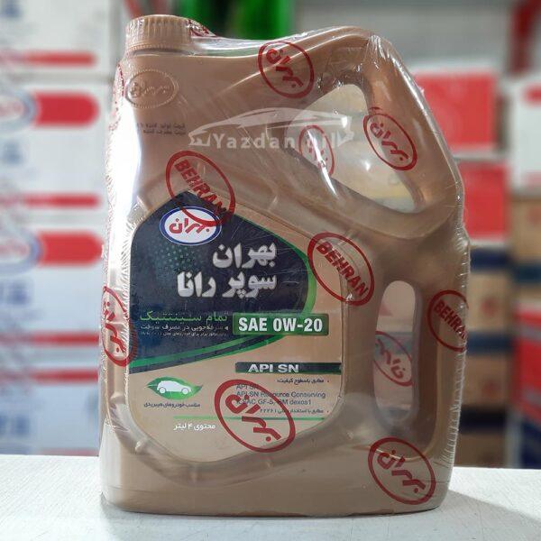 روغن موتور بهران سوپر رانا ۰W-20 حجم ۴ لیتر API SN